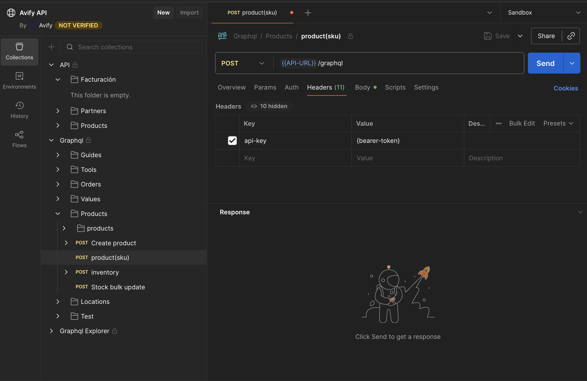 Configuración del header api-key